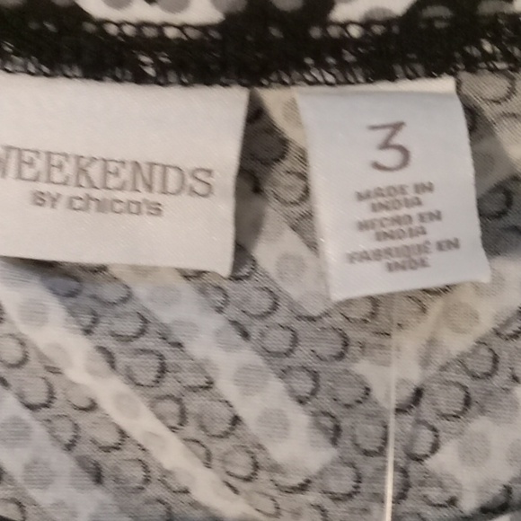 NWT Women's Weekend by Chico's 3/4 Sleeve Embellished Top - Picture 6 of 8